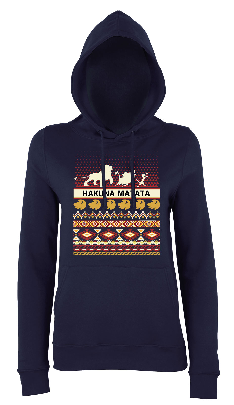 hakuna matata oroszlánkirály Sötétkék Női Kapucnis Pulóver