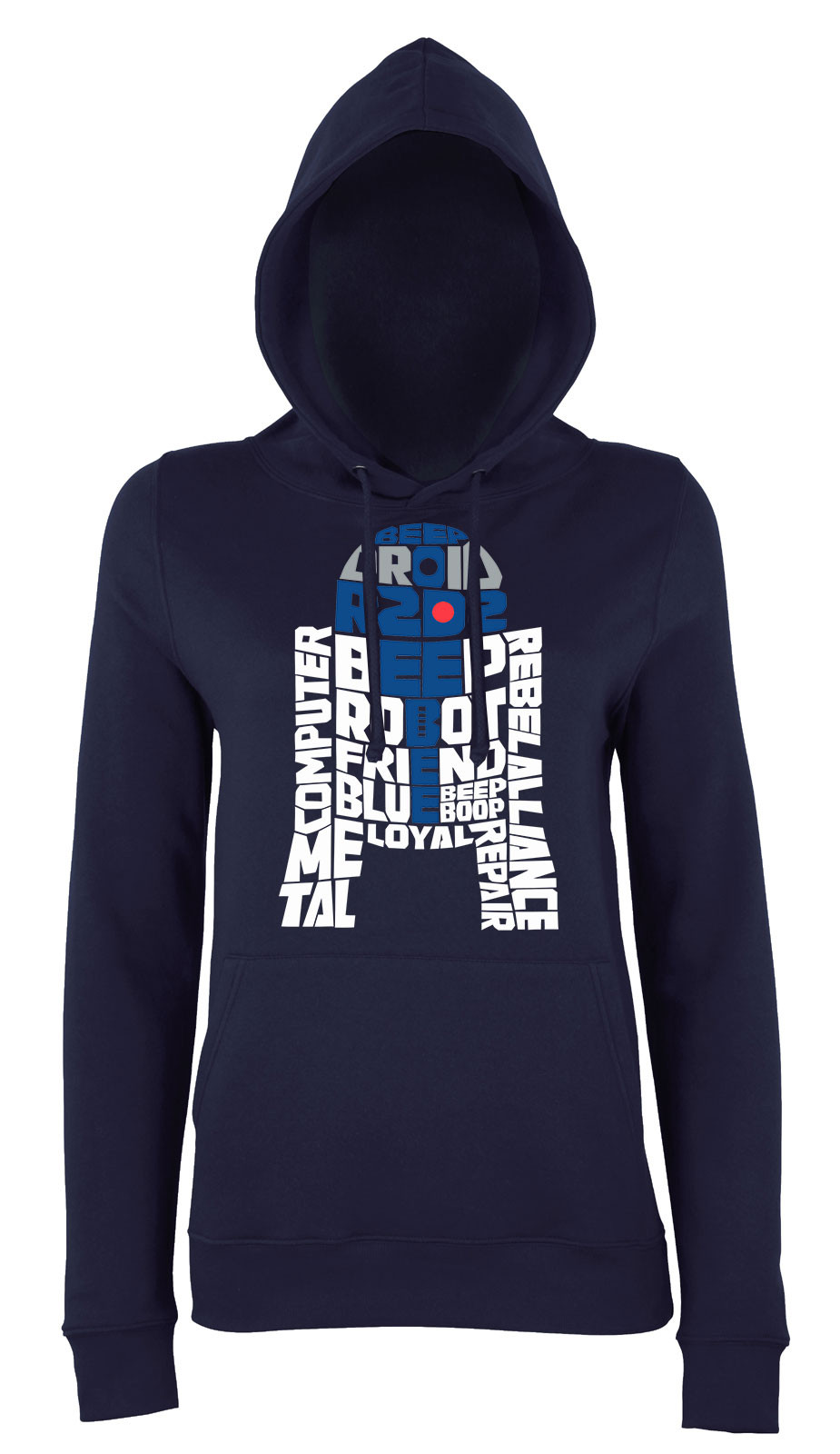 r2d2 star wars Sötétkék Női Kapucnis Pulóver