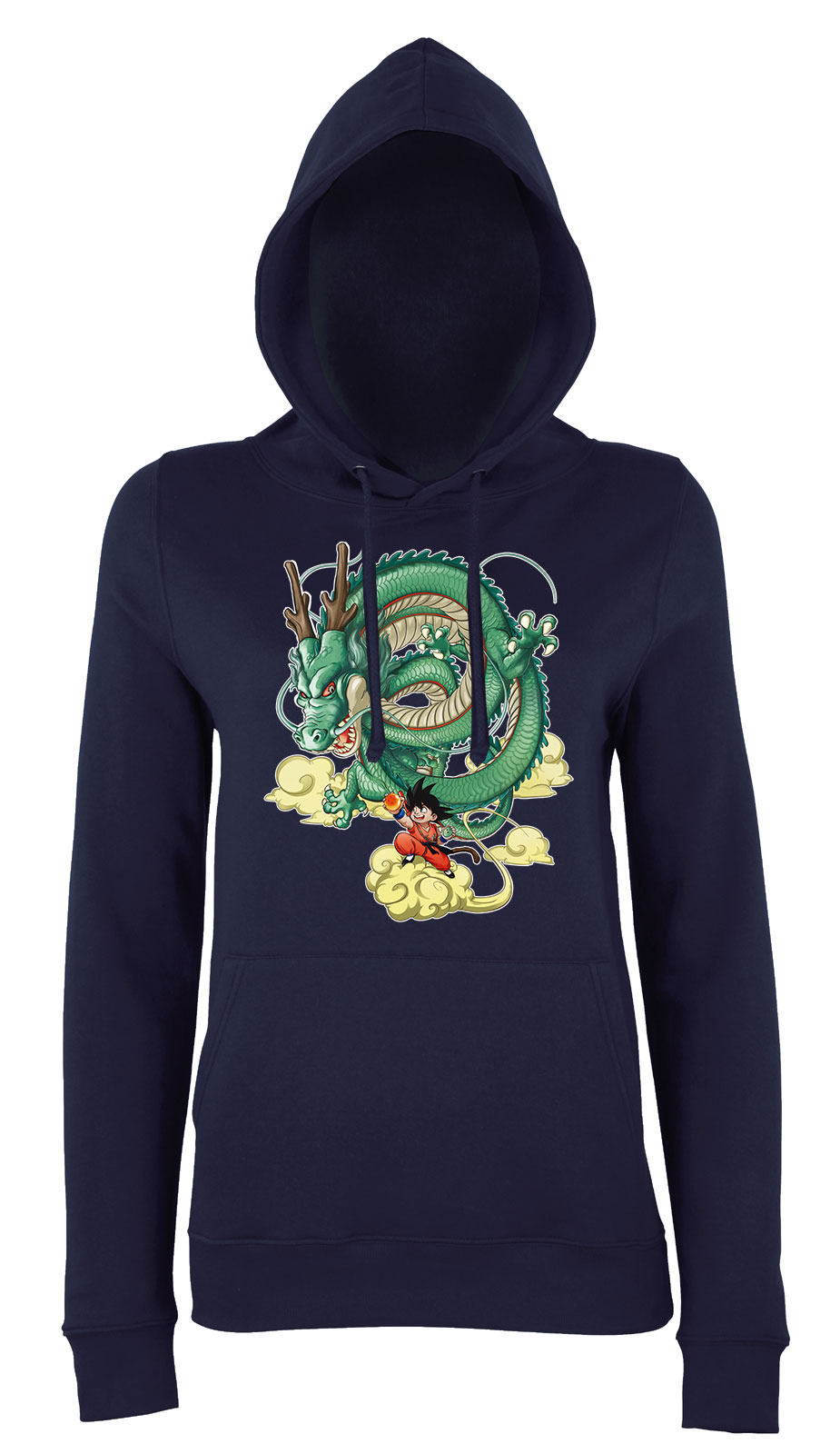 dragon ball son goku shenron shenlong Sötétkék Női Kapucnis Pulóver
