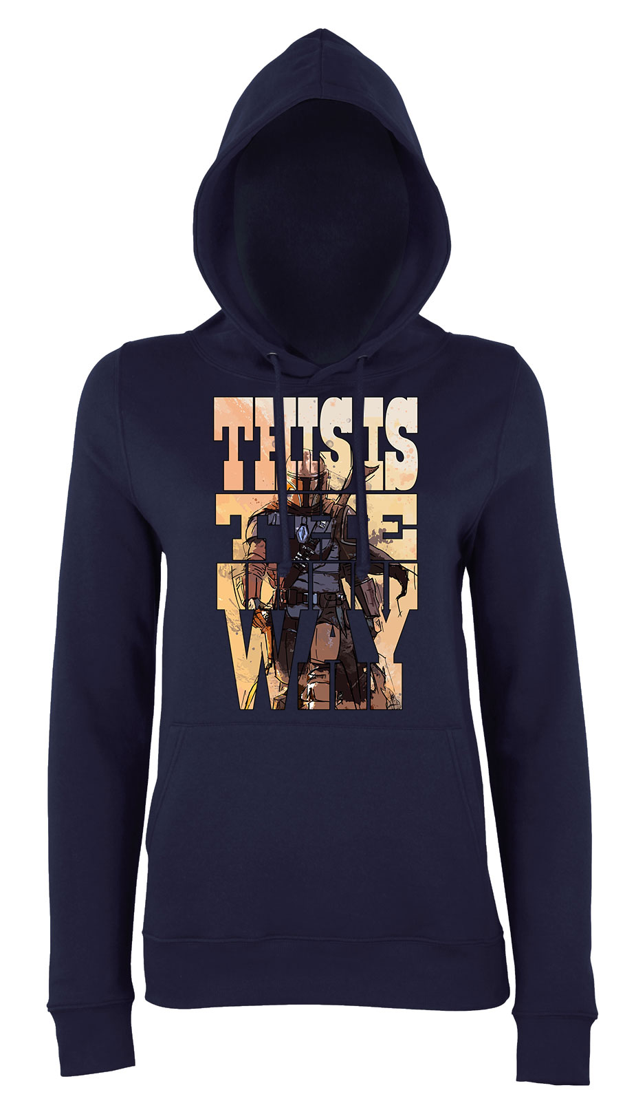 this is the way a mandalorian  Sötétkék Női Kapucnis Pulóver