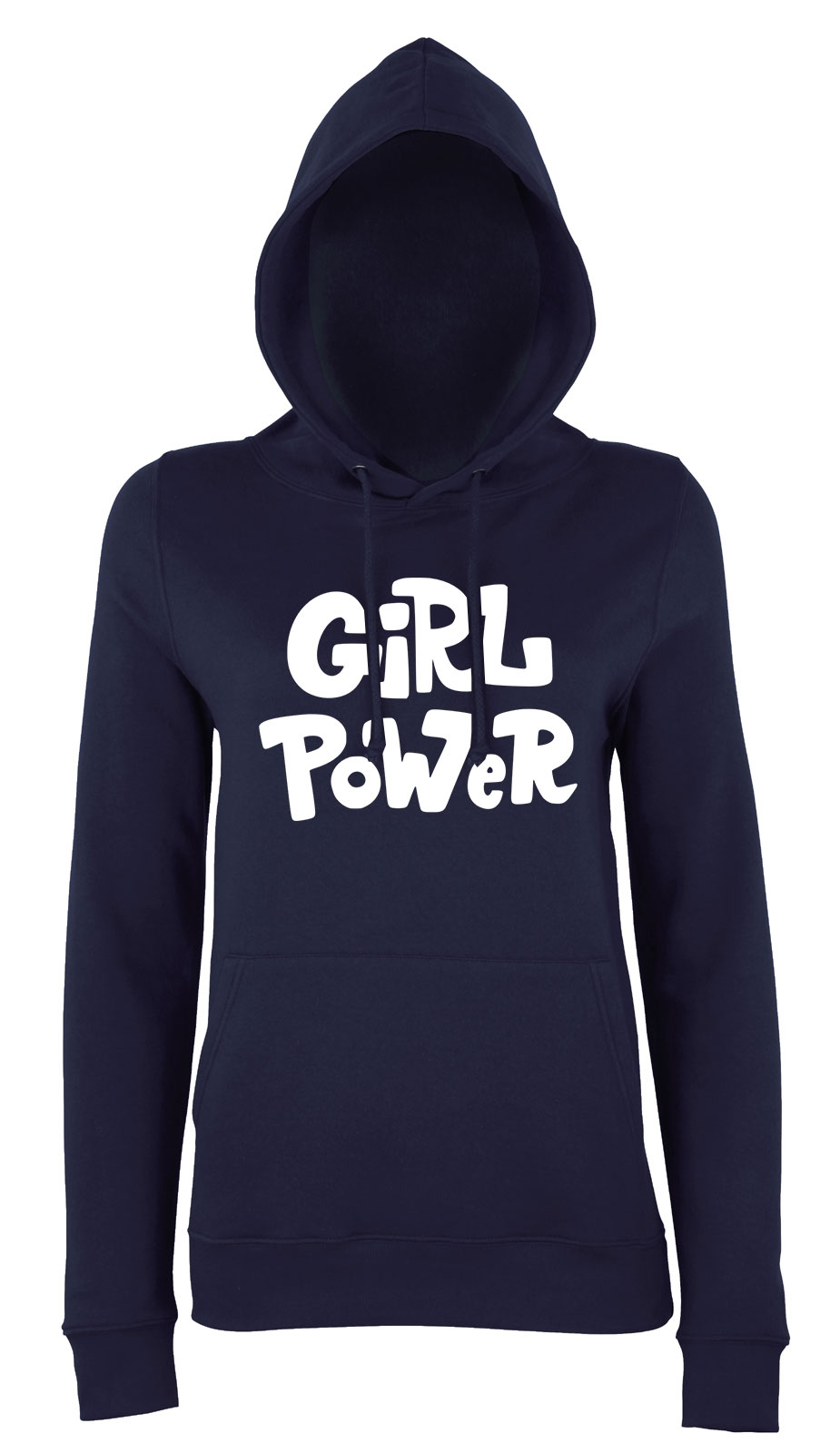 Girl Power Sötétkék Női Kapucnis Pulóver