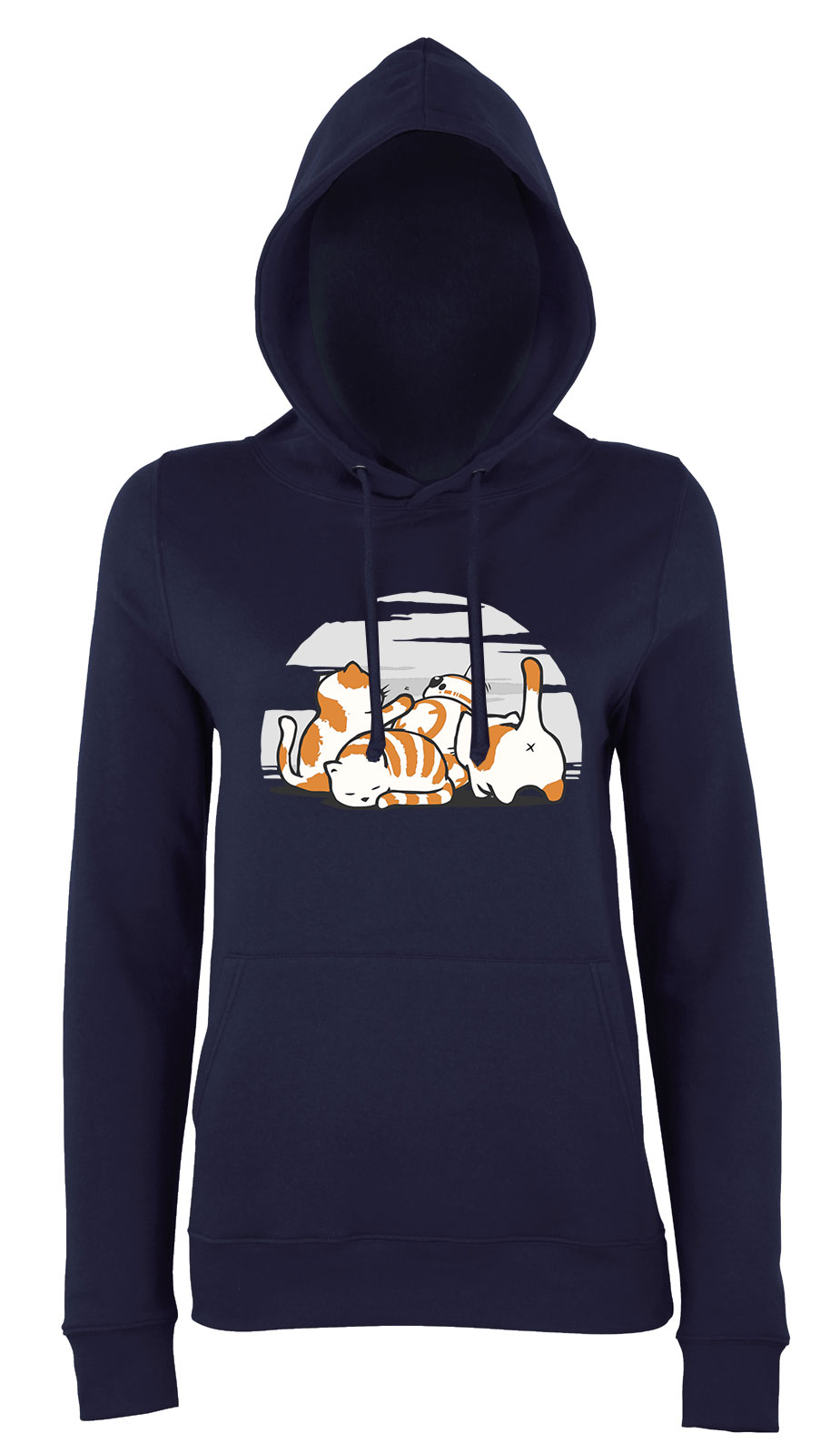 bb8 star wars macskák macskás cicás Sötétkék Női Kapucnis Pulóver