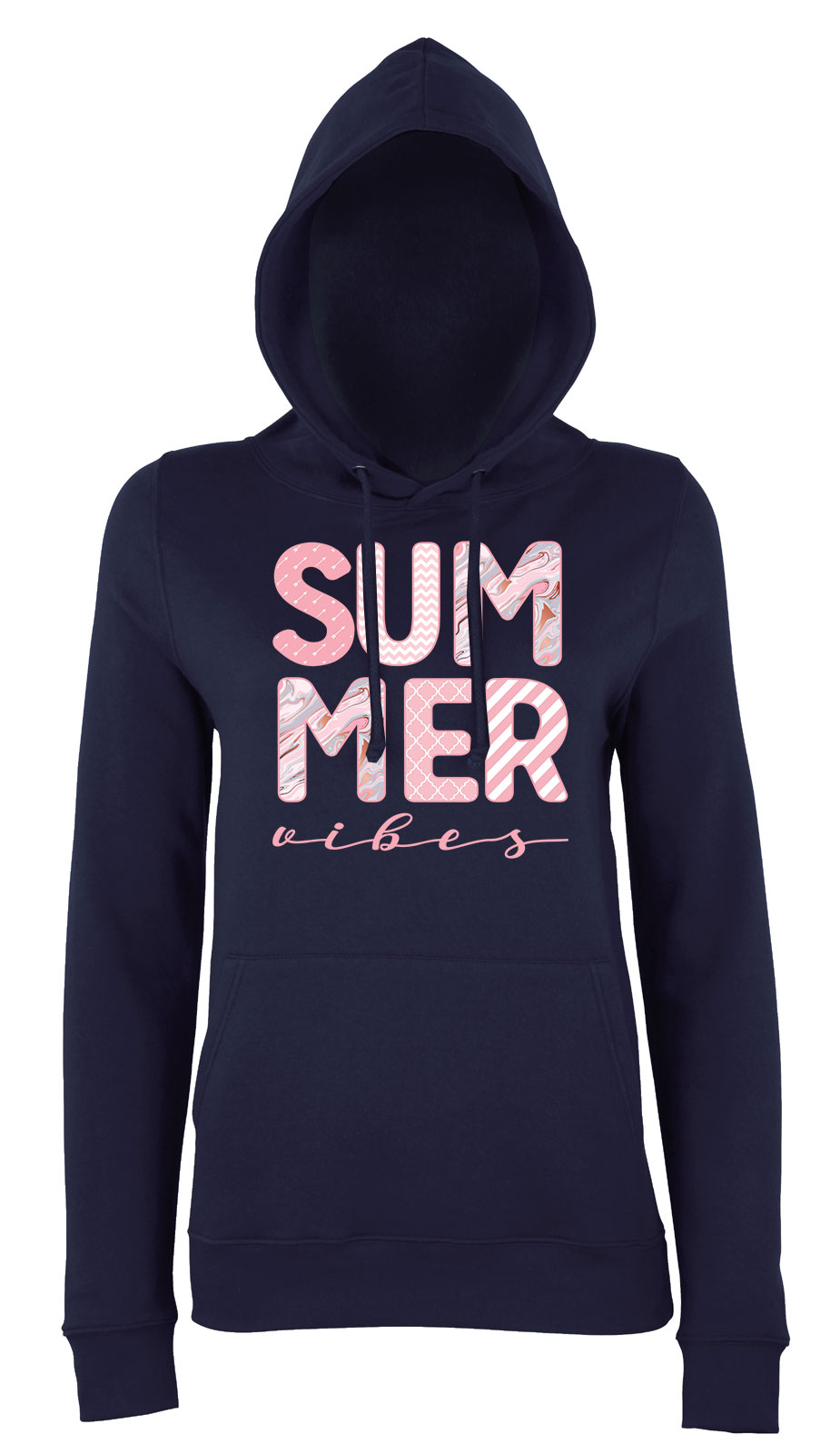 summer vibes nyár nyaralás Sötétkék Női Kapucnis Pulóver