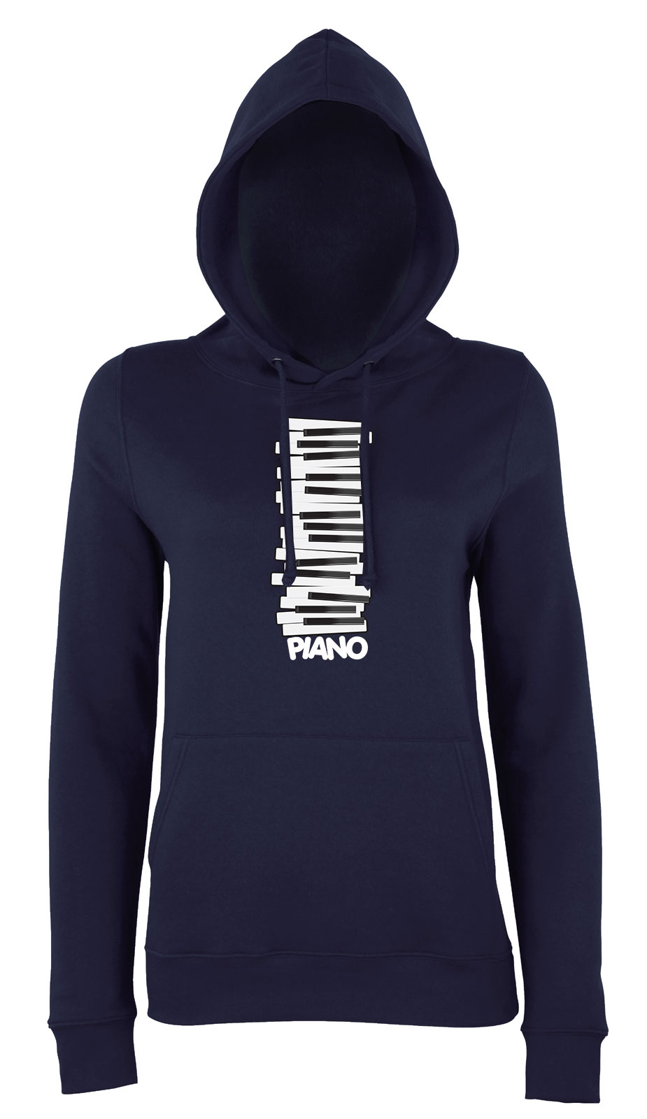 piano zongora zongorista Sötétkék Női Kapucnis Pulóver