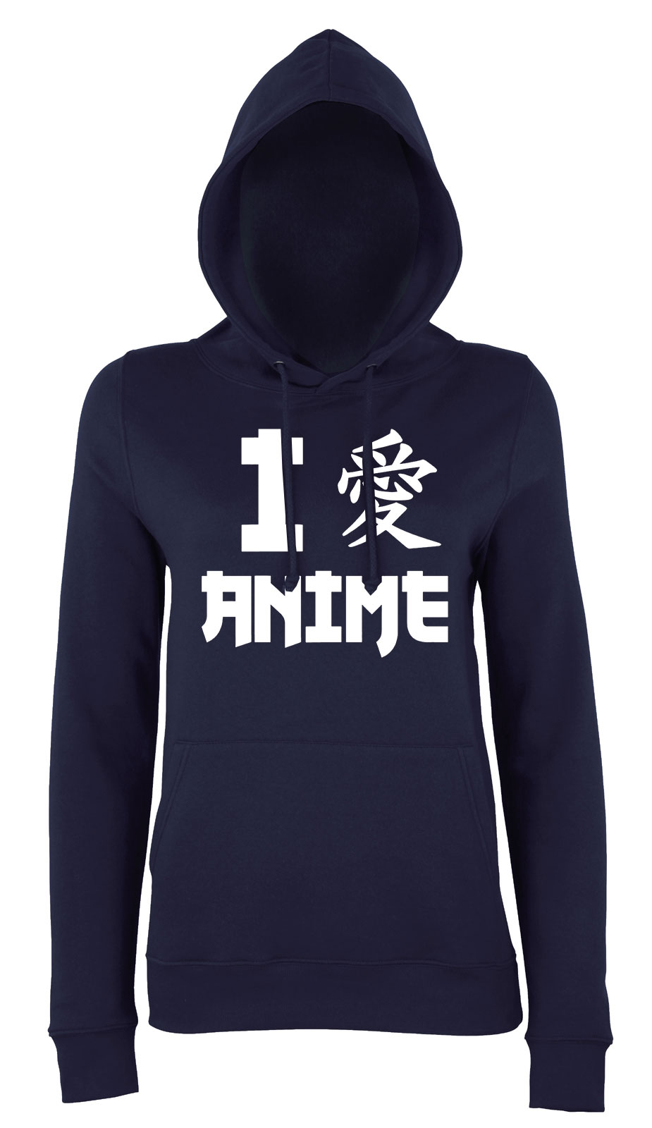 i love anime Sötétkék Női Kapucnis Pulóver