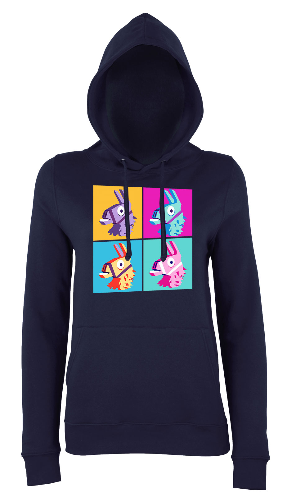 loot láma fortnite loot llama Sötétkék Női Kapucnis Pulóver