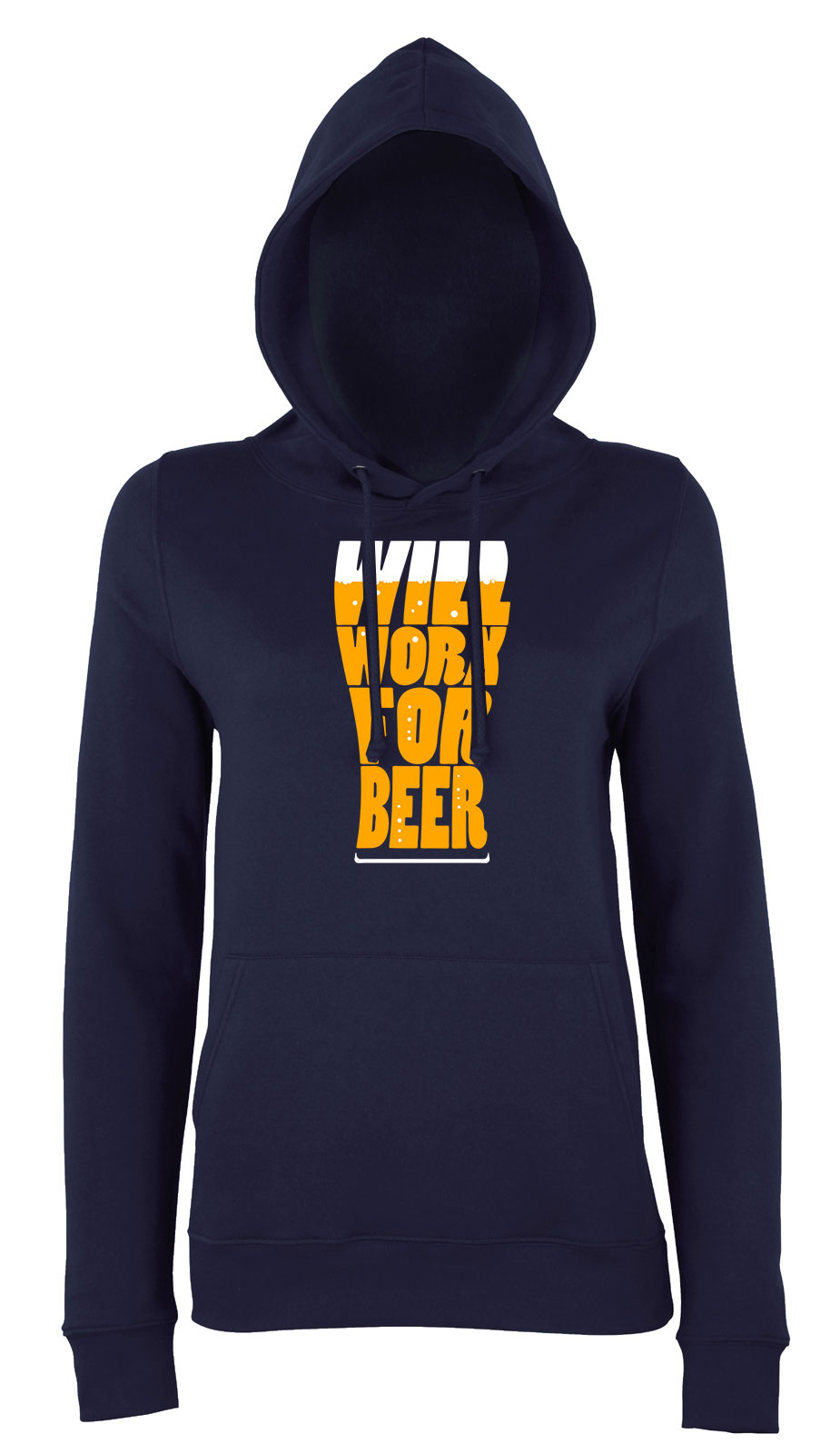sör alkohol humor Sötétkék Női Kapucnis Pulóver