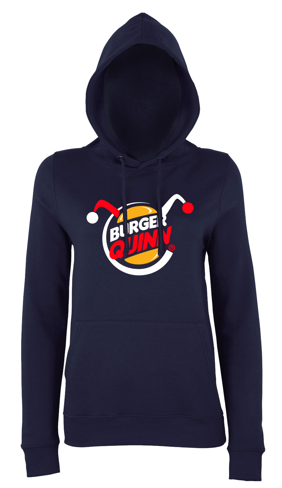 burger king harley quinn Sötétkék Női Kapucnis Pulóver