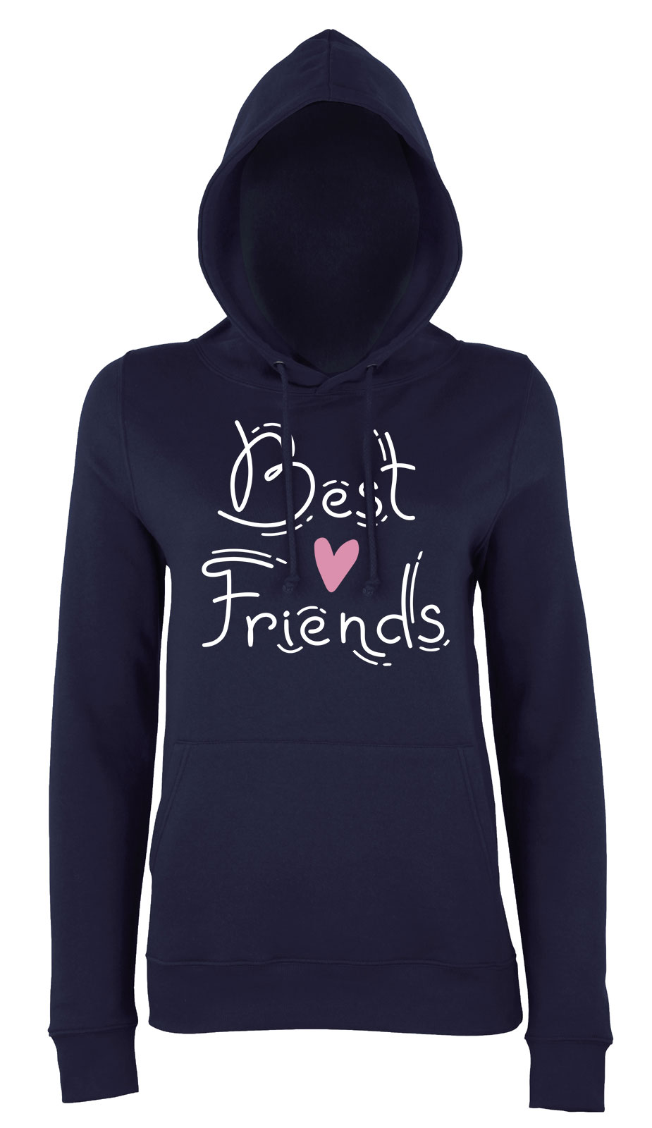 best friends bff barátság Sötétkék Női Kapucnis Pulóver