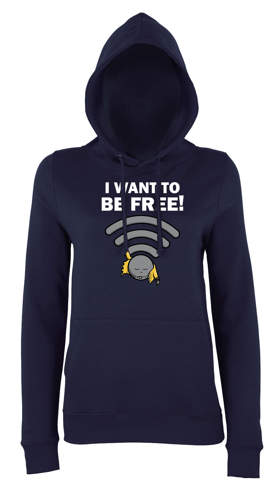 wifi humor freddie mercury Sötétkék Női Kapucnis Pulóver