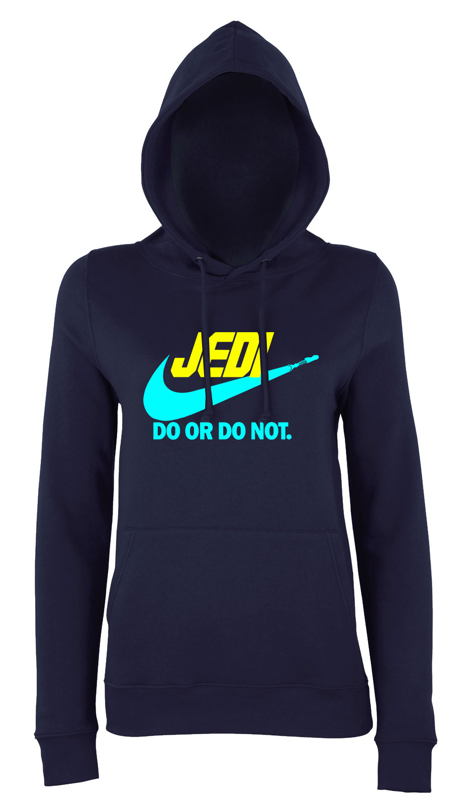 star wars jedi do or do not Sötétkék Női Kapucnis Pulóver