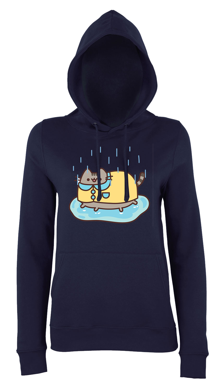 pusheen macska macskás cica cicás Sötétkék Női Kapucnis Pulóver