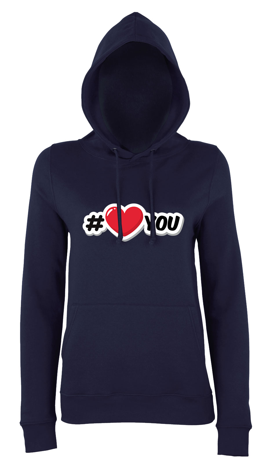 i love you Sötétkék Női Kapucnis Pulóver