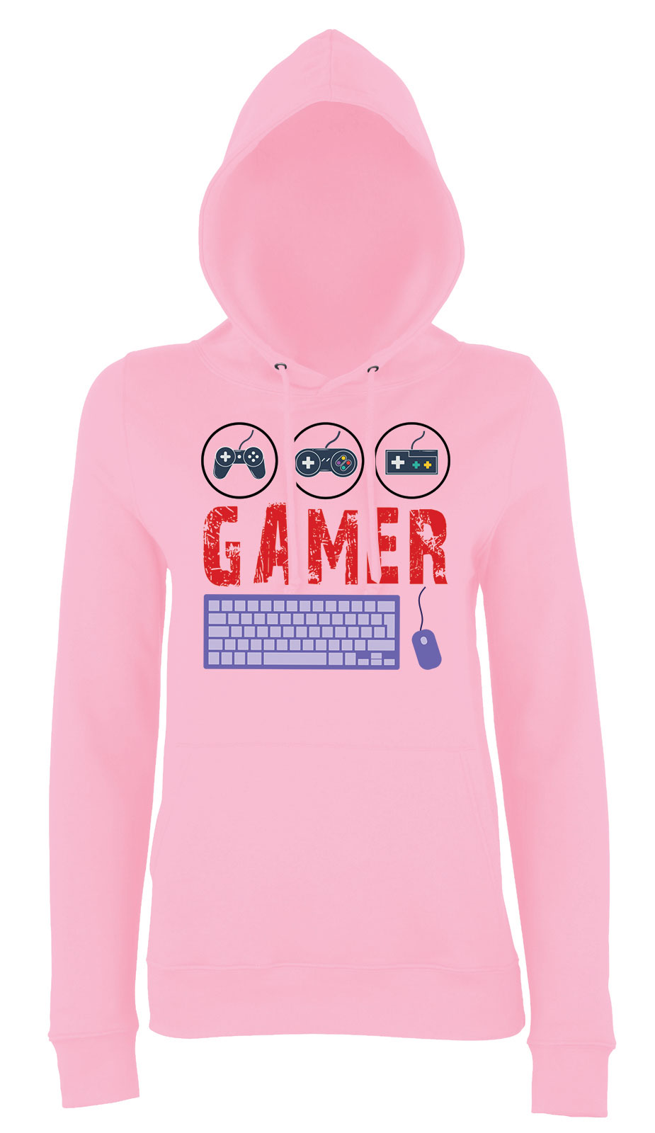 Gamer joystick Rózsaszín Női Kapucnis Pulóver