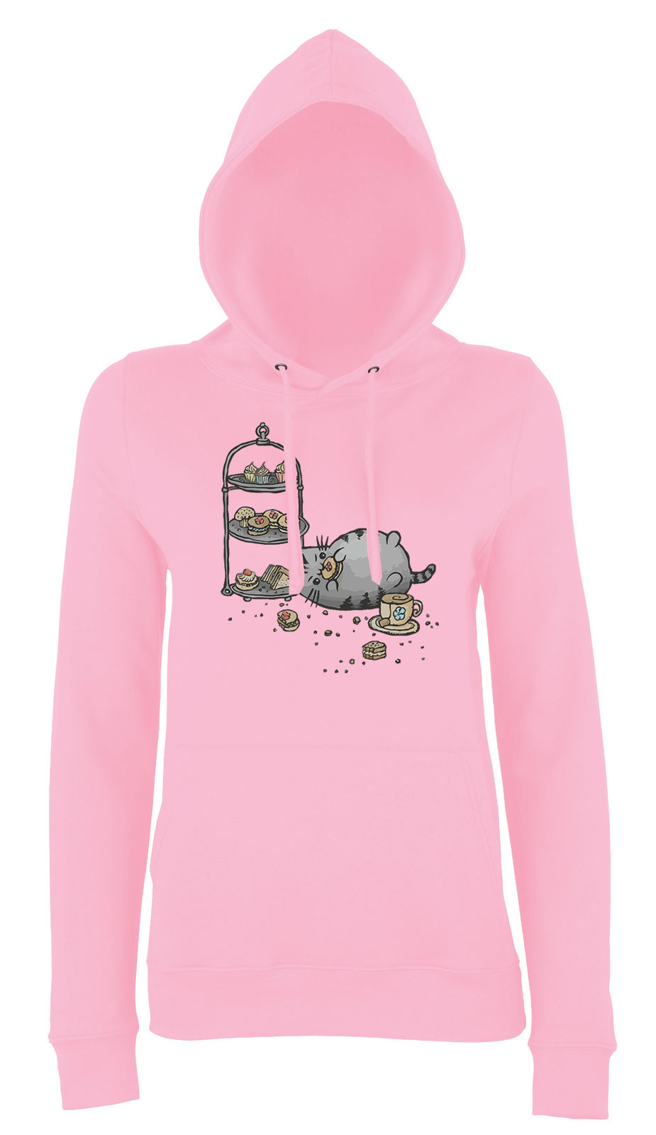 pusheen macska macskás cica cicás Rózsaszín Női Kapucnis Pulóver