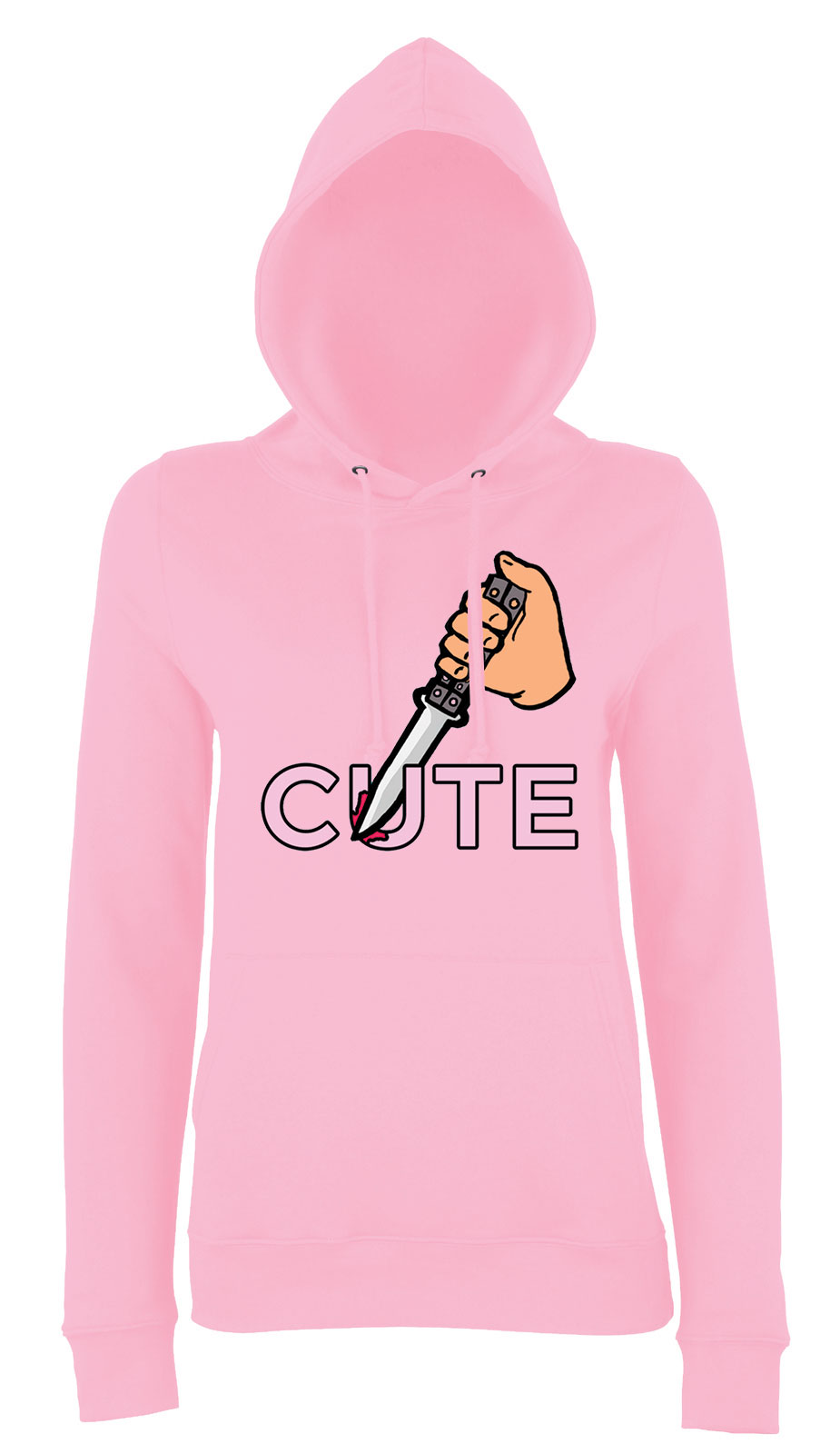 cute psycho psziho kés Rózsaszín Női Kapucnis Pulóver