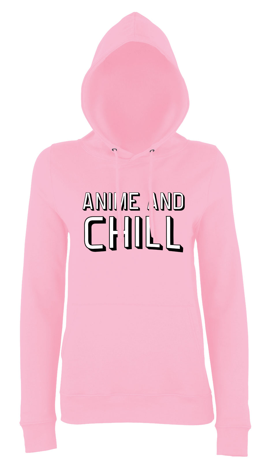 anime and chill Rózsaszín Női Kapucnis Pulóver