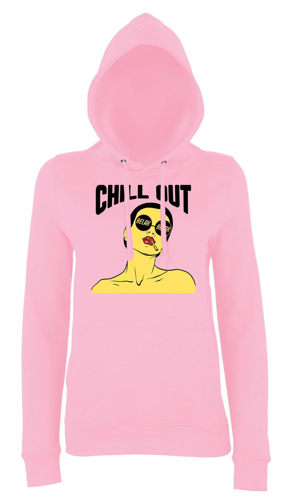 chill out relax girl Rózsaszín Női Kapucnis Pulóver