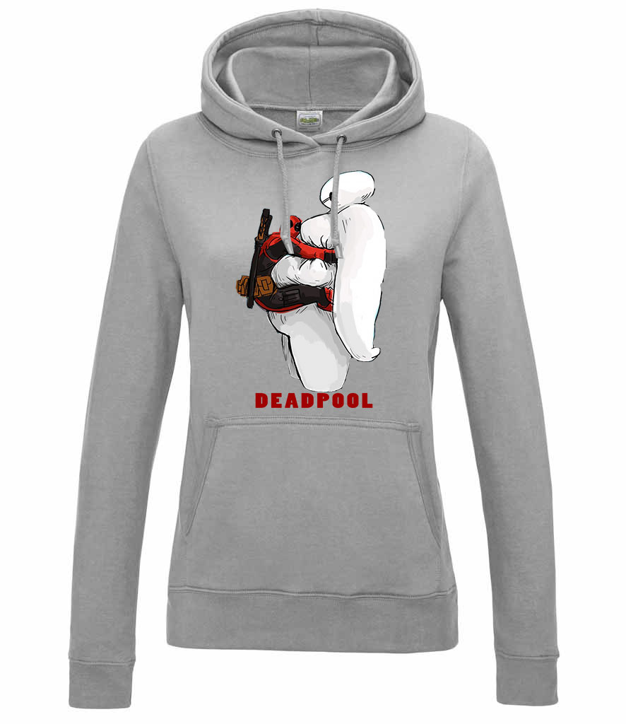 Deadpool Baymax Sportszürke Női Kapucnis Pulóver