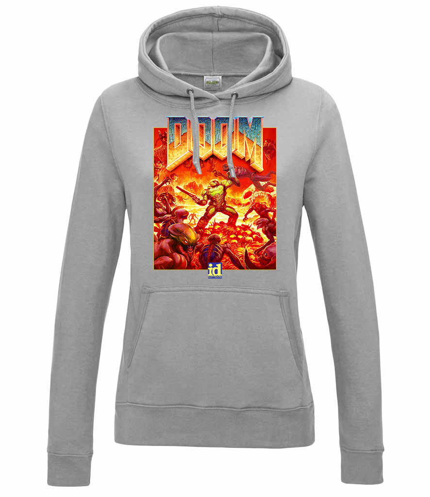 doom Sportszürke Női Kapucnis Pulóver