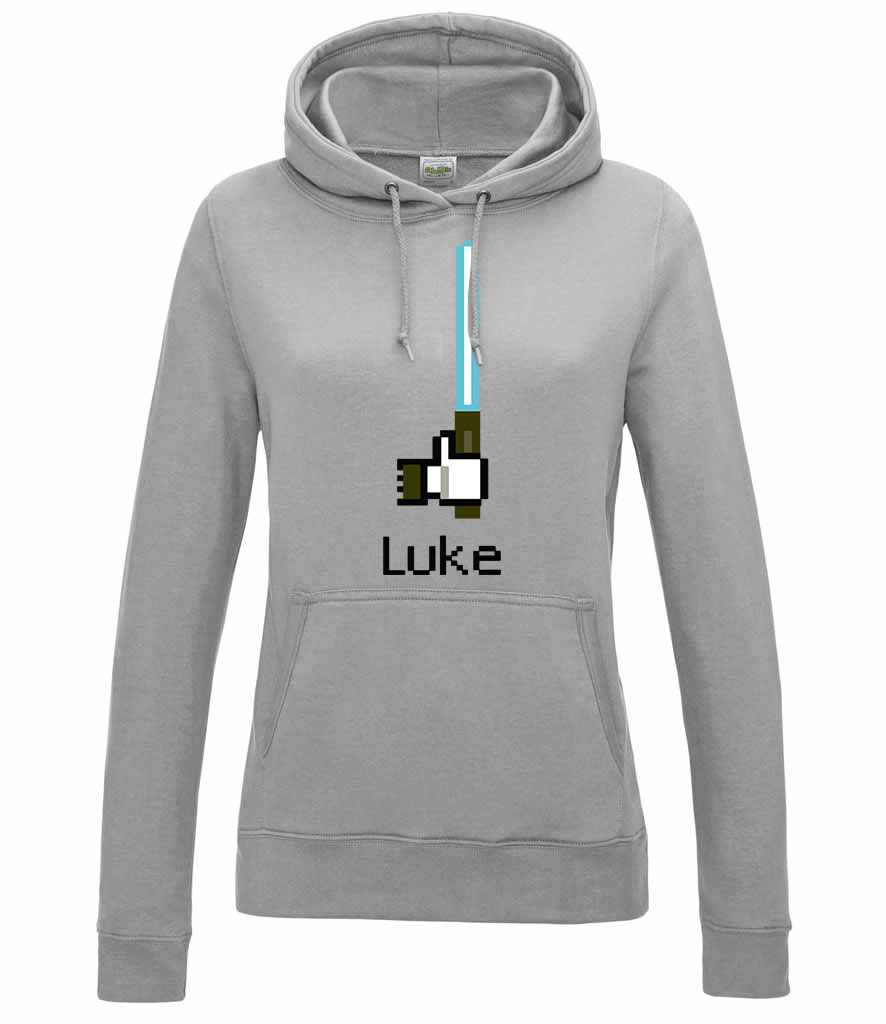 luke skywalker star wars facebook like humor Sportszürke Női Kapucnis Pulóver