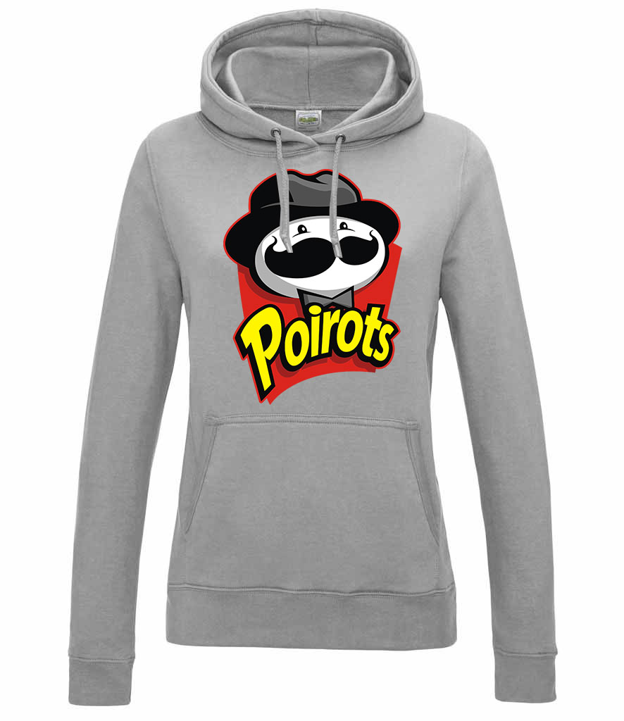pringles humor poirot Sportszürke Női Kapucnis Pulóver