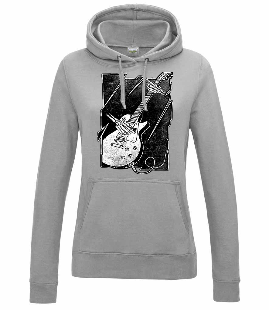 gitár gitáros Sportszürke Női Kapucnis Pulóver