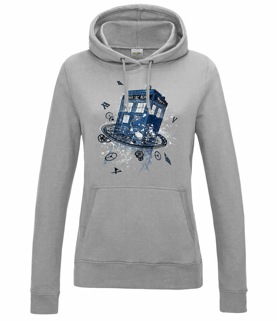 tardis dr who ki vagy doki Sportszürke Női Kapucnis Pulóver