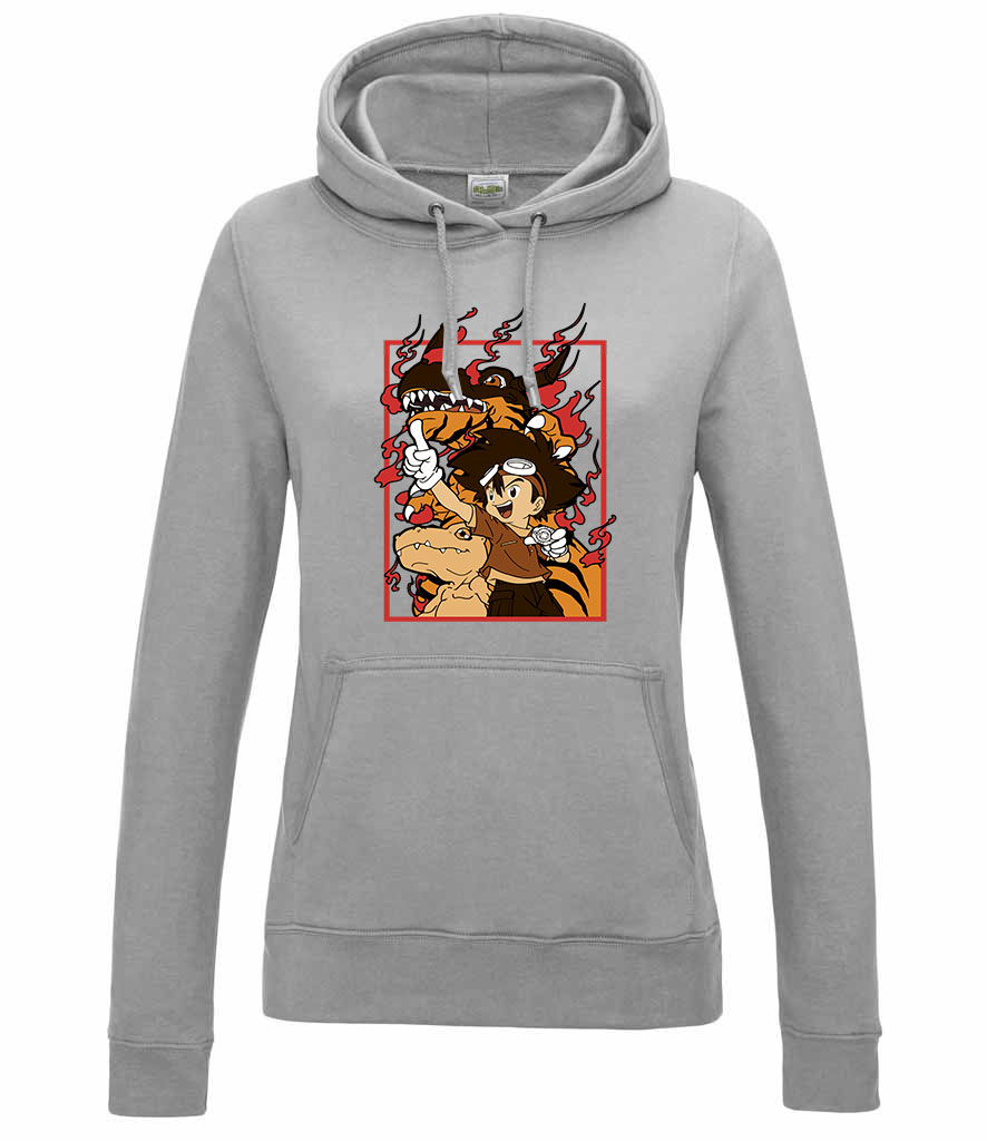 agumon digimon tai Sportszürke Női Kapucnis Pulóver
