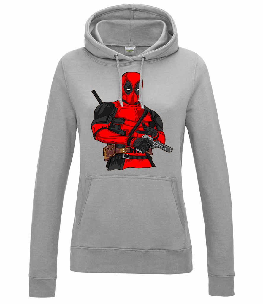 deadpool Sportszürke Női Kapucnis Pulóver
