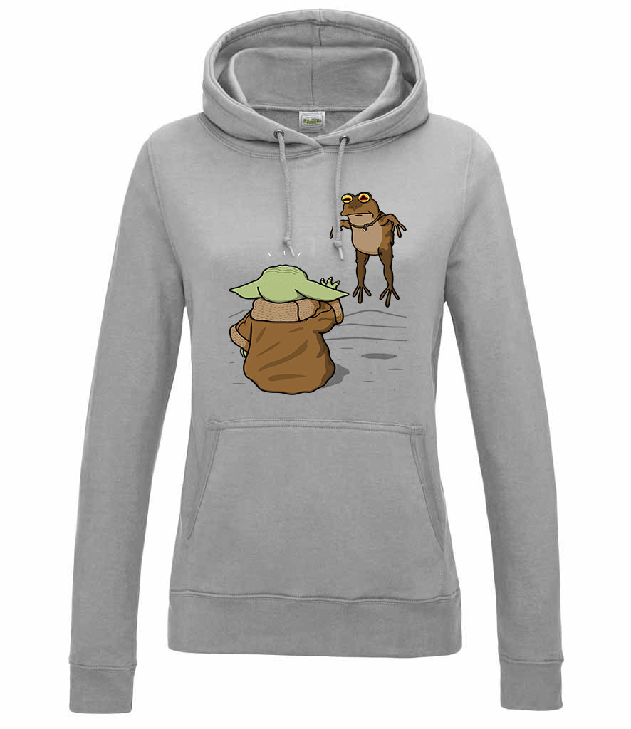 baba yoda baby yoda béka Sportszürke Női Kapucnis Pulóver