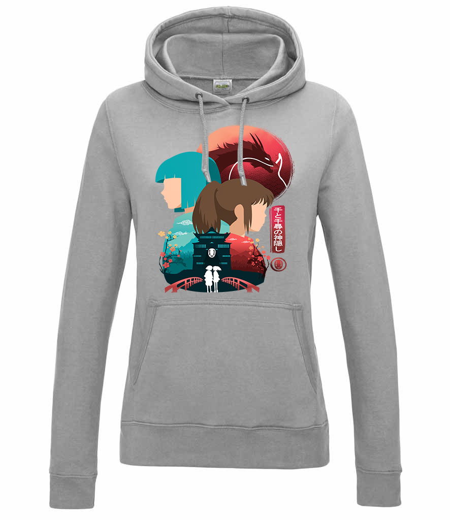 spirited away Sportszürke Női Kapucnis Pulóver