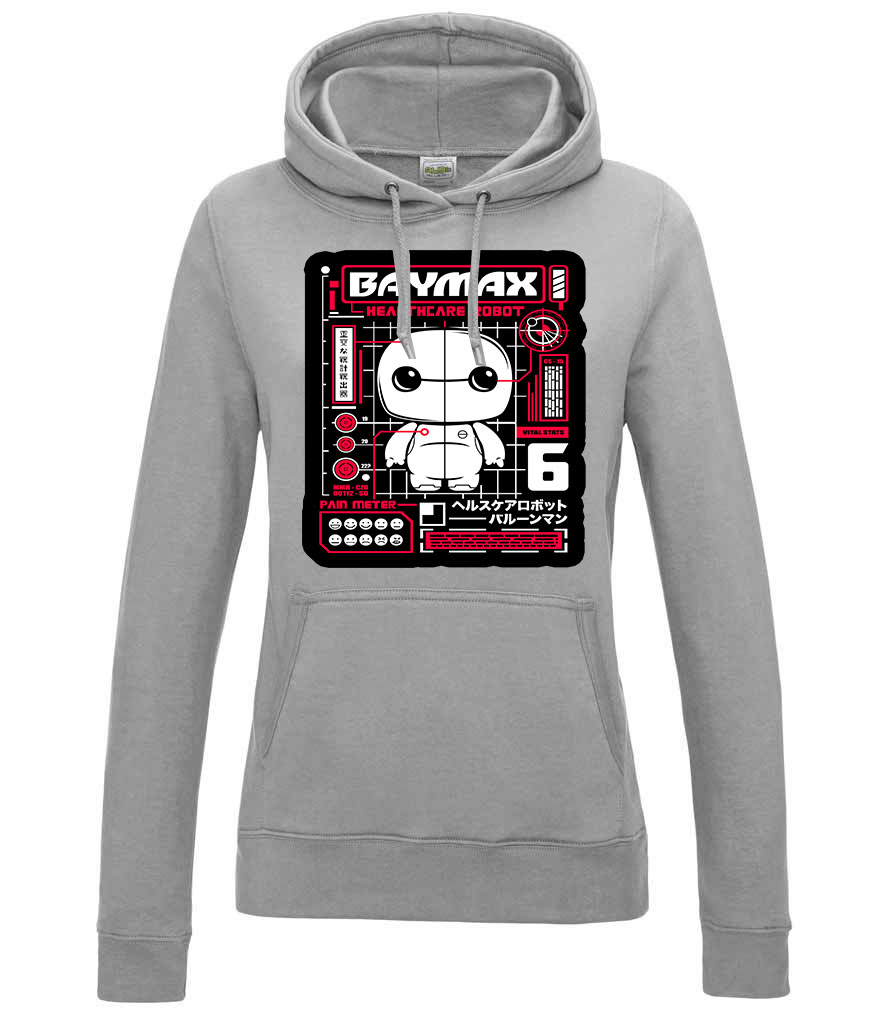 Baymax Sportszürke Női Kapucnis Pulóver
