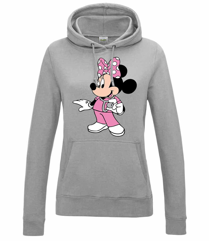 minnie egér ápoló nővér Sportszürke Női Kapucnis Pulóver