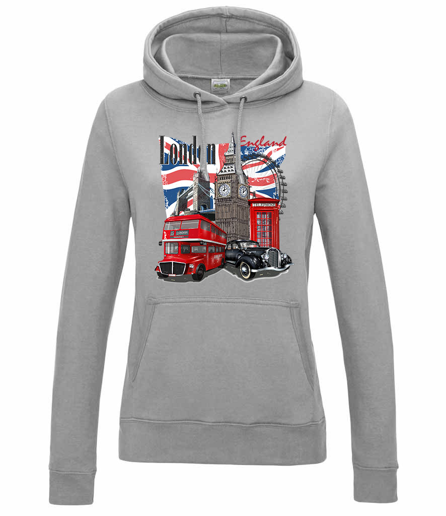 London anglia nagy britannia england Sportszürke Női Kapucnis Pulóver