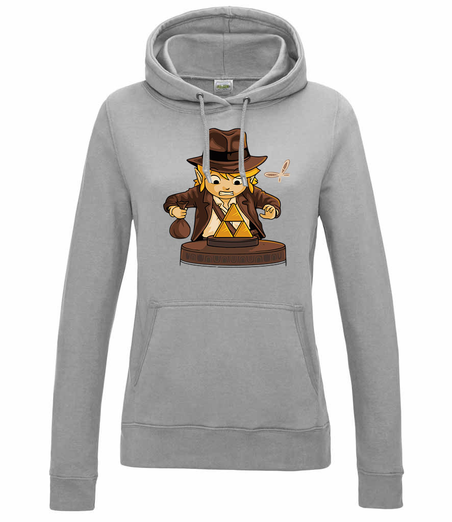 Link indiana jones gamer humor Sportszürke Női Kapucnis Pulóver
