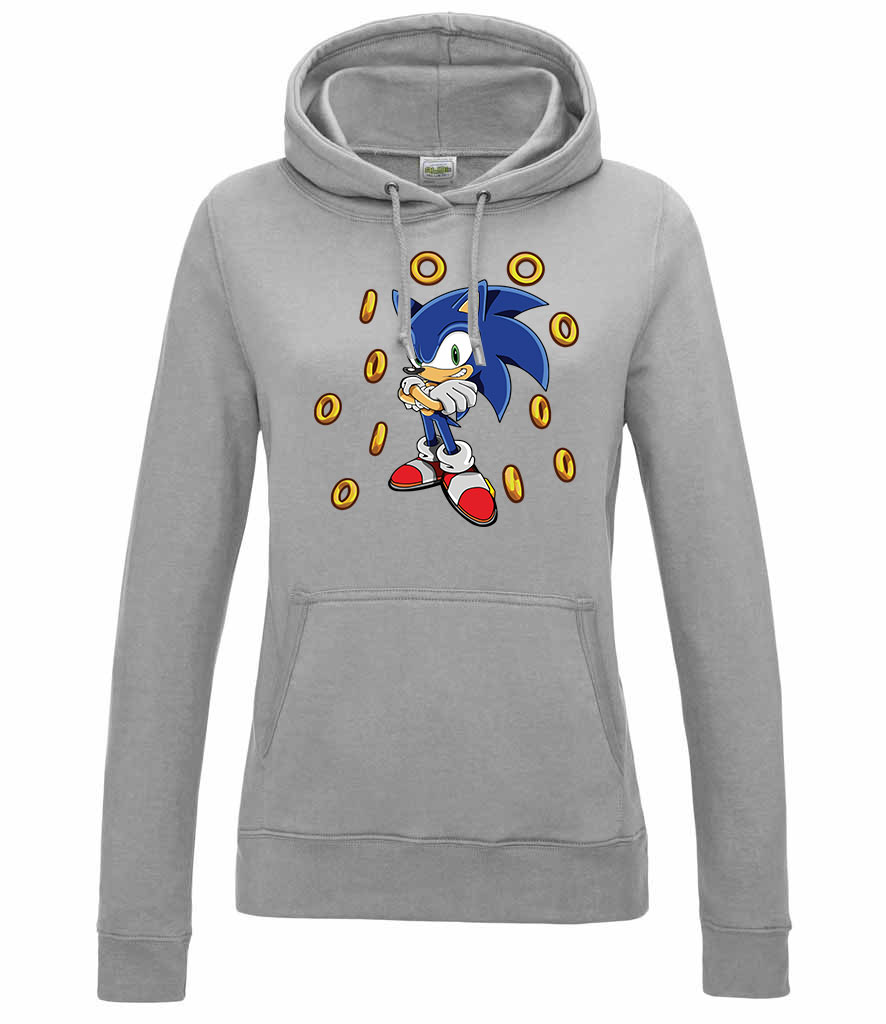 sonic a sündisznó Sportszürke Női Kapucnis Pulóver