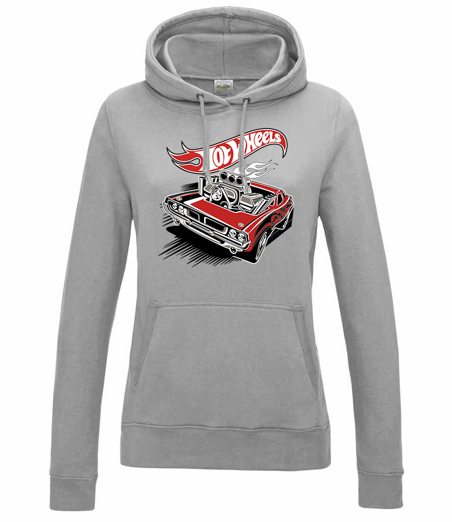 Hot Wheels Sportszürke Női Kapucnis Pulóver