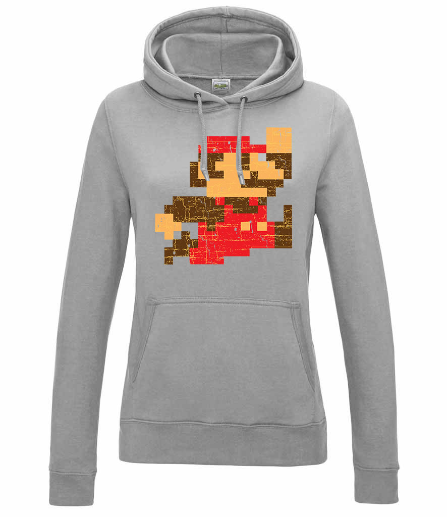 super mario Sportszürke Női Kapucnis Pulóver