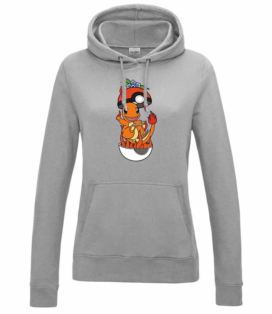 pokemon charmander Sportszürke Női Kapucnis Pulóver