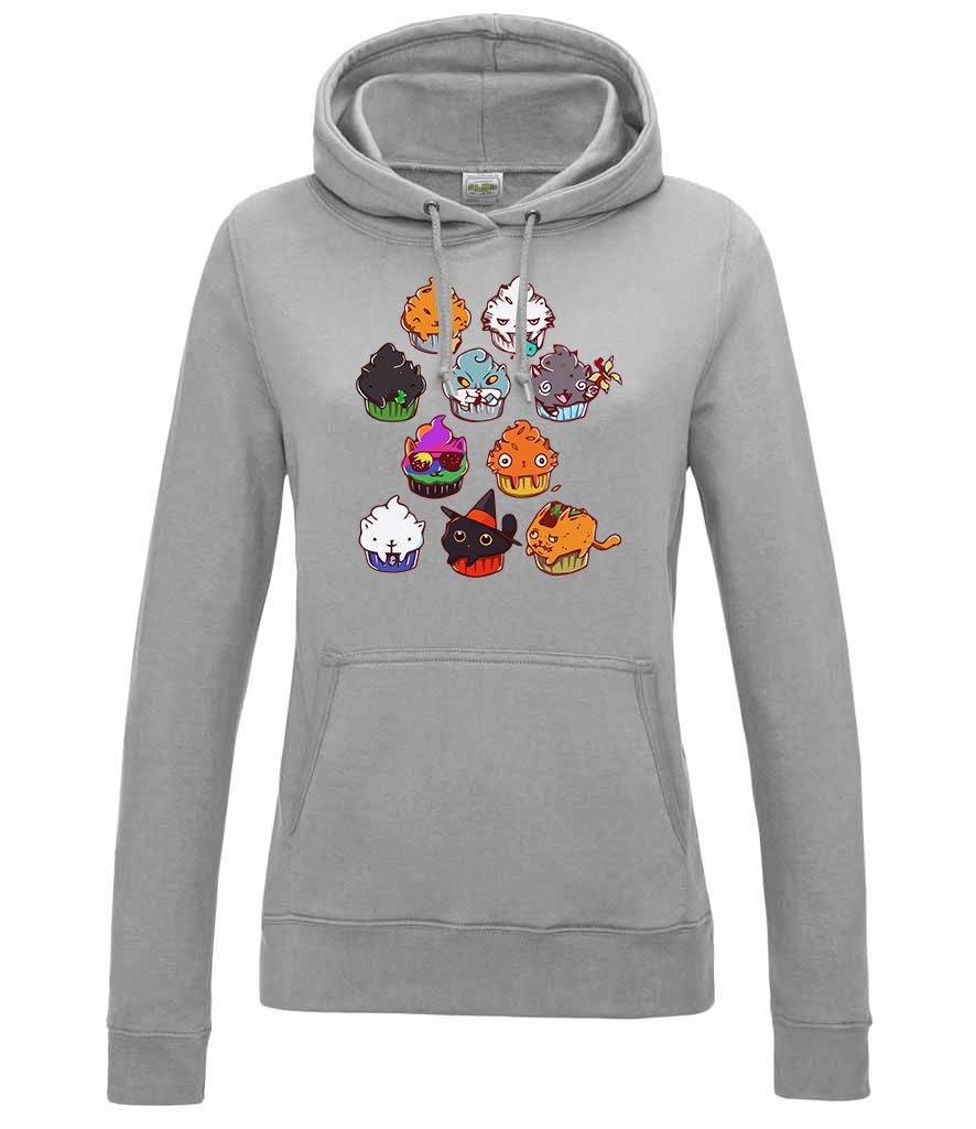 macska muffin macskás cica cicás Sportszürke Női Kapucnis Pulóver