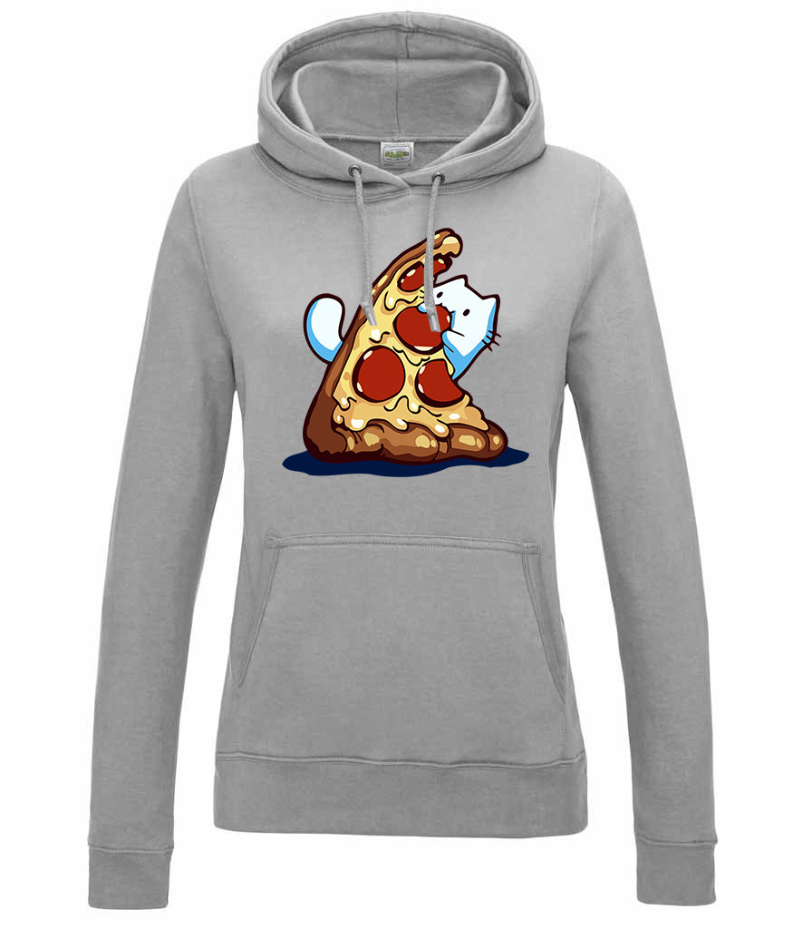 pizza szerető macska Sportszürke Női Kapucnis Pulóver