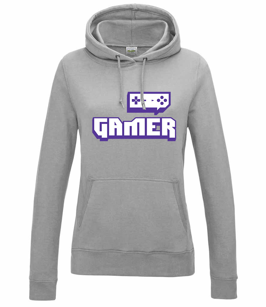 twitch gamer Sportszürke Női Kapucnis Pulóver