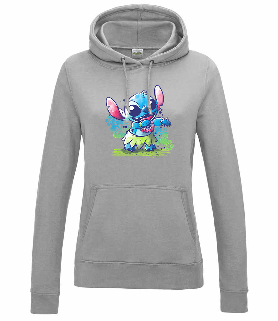 stitch Sportszürke Női Kapucnis Pulóver