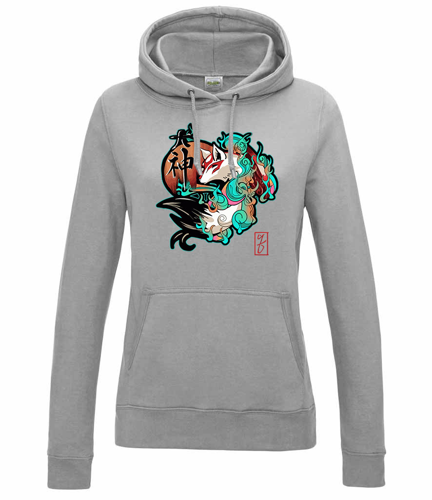 kitsune kicune Sportszürke Női Kapucnis Pulóver