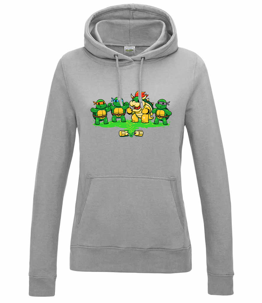 tini ninja teknőcök bowser Sportszürke Női Kapucnis Pulóver