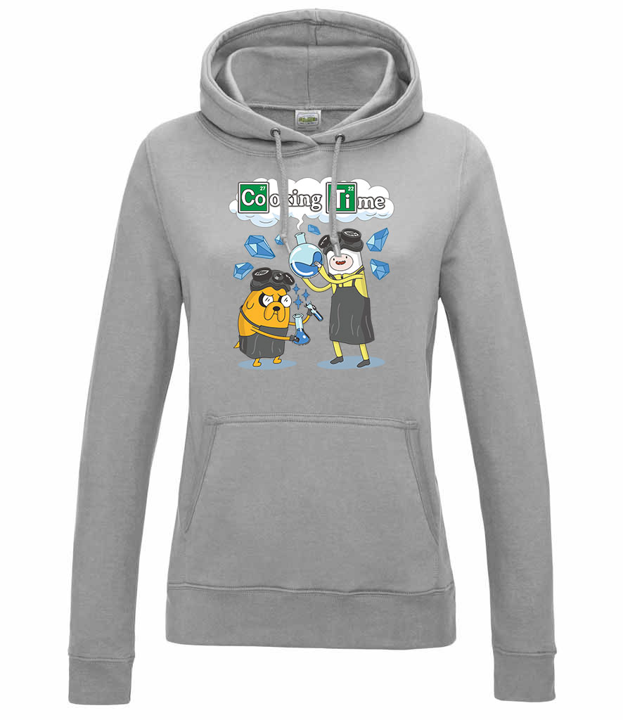 cooking time adventure time Sportszürke Női Kapucnis Pulóver