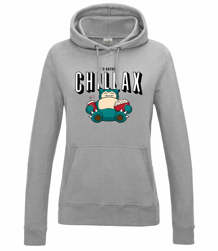 snorlax chillax Sportszürke Női Kapucnis Pulóver