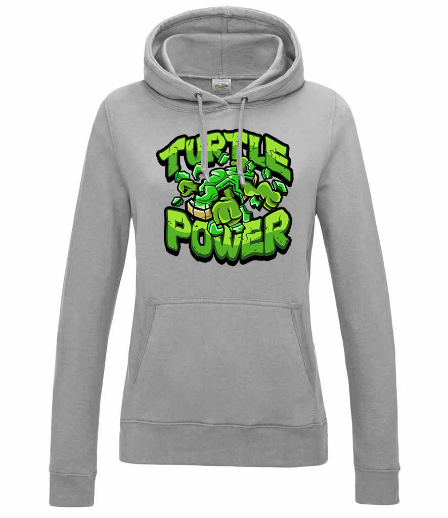 tini ninja teknőcök tmnt turtle power Sportszürke Női Kapucnis Pulóver
