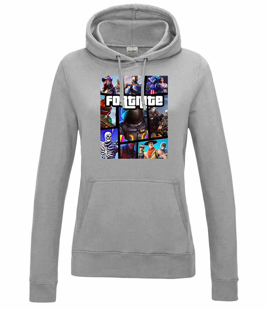 fortnite gta Sportszürke Női Kapucnis Pulóver